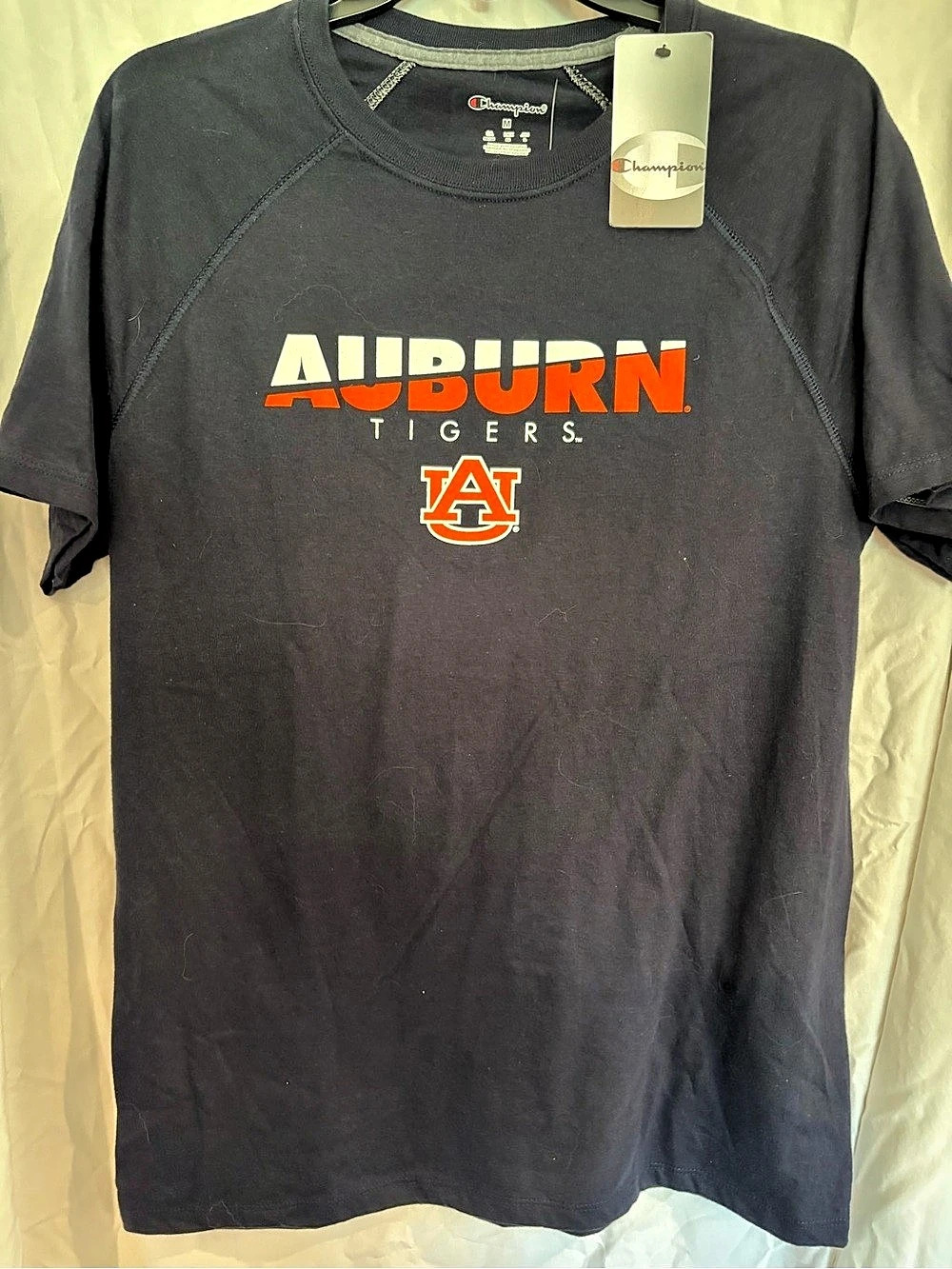 Champion Auburn Tigers Arch Over T-Shirt Navy Blue Medium